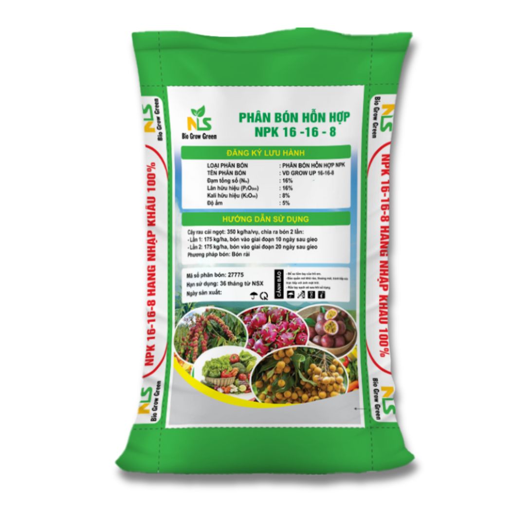 Phân bón NPK 16-16-8 mặt sau